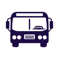 Obraz premium Purple outline of a bus front view isolated on transparent background
