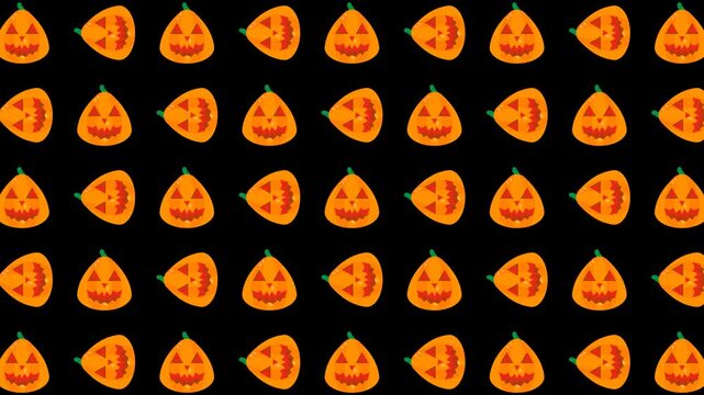 Seamless Halloween Pattern Animation with Jack o Lantern