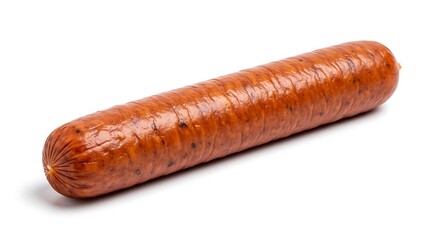 Delicious Smoked Sausage Link on White Background