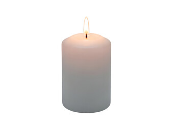 White memorial tribute remembrance candle isolated on a transparent or white background. PNG
