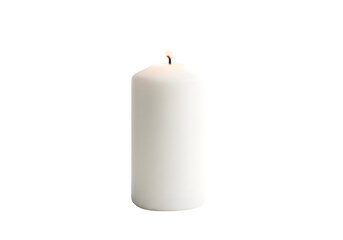 White memorial tribute remembrance candle isolated on a transparent or white background. PNG