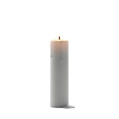 White memorial tribute remembrance candle isolated on a transparent or white background. PNG