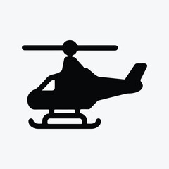 Helicopter icon vector black