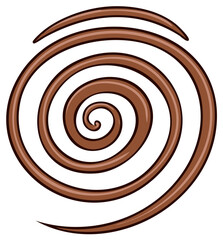 Naklejka premium Elegant brown spiral illustration showcasing a simple abstract swirl graphic design element
