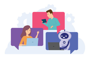 Artificial intelligence customer care and service support. Virtual intelligent assistance, customer care and help desk