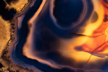 Close up of Banded Agate, variety of chalcedony