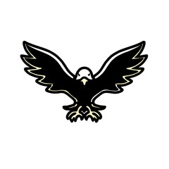 Obraz premium Golden Eagle. Golden Eagle simple black and white line art vector logo