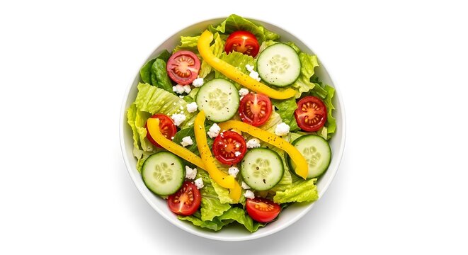 Fresh Garden Salad with Tomatoes, Cucumbers, and Bell Peppers - Powered by Adobe