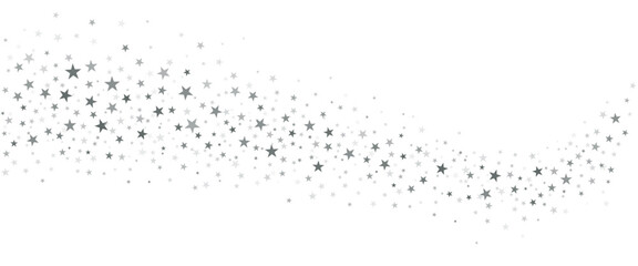 Gold stars vector curve background, sparkling Christmas confetti border, wave sparkles isolated on white. Shining flying stars glitter