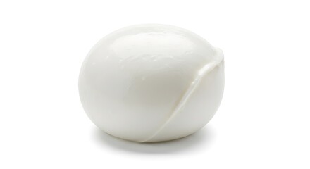 Fresh Mozzarella Ball Isolated on White Background