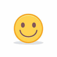 Fototapeta premium Yellow smiley face icon with smiling expression representing happiness and positivity.