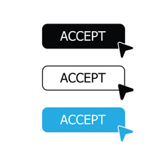 Accept Buttons A Collection of Customizable Accept Buttons with Arrow Cursors for Web Design and User Interface