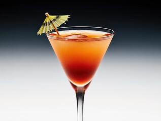 Refreshing tropical cocktail with a decorative umbrella