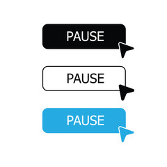Pause Button Collection A set of pause indicators in black, white, and blue, ready for use in your next project