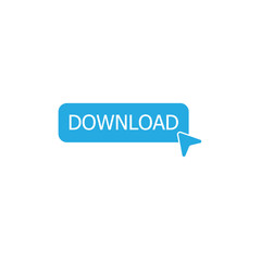 Download Icon Blue Button with Arrow - Simple Interface Design for Online Downloads