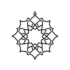 Islamic Geometric Pattern Outline Icon – Arabic Ornament and Mandala Design Illustration