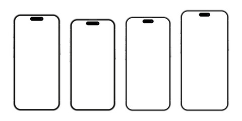 Plakat New Iphone 17 series mockup front view isolated on transparent background