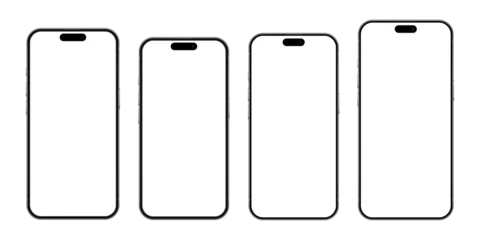 Fotobehang Sportwinkel New Iphone 17 series mockup front view isolated on transparent background  © dlyastokiv