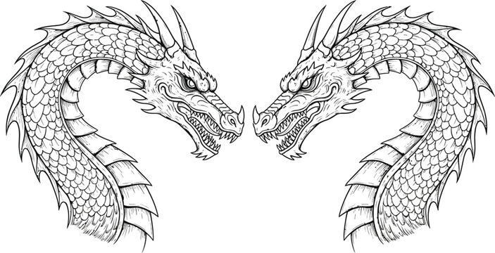 Dragon mythical creature fantasy art drawing illustration beast legend tale