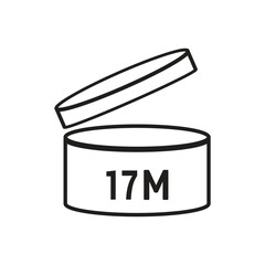 17 M SIGN vector illustration, packaging symbol Expiration period in months, expiration