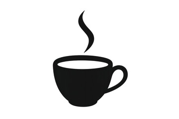 Obraz premium Hot coffee steaming from a mug silhouette. Perfect for cafes, menus, or digital designs. Transparent background