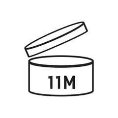 11 M SIGN vector illustration, packaging symbol Expiration period in months, expiration
