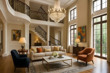 modern living room with fireplace