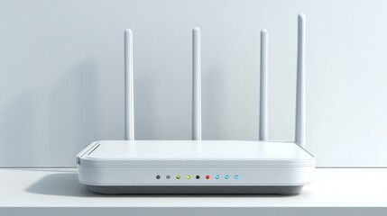 White WiFi router on a white background