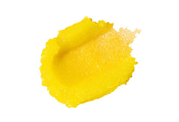 cosmetic smear scrub cream texture on a white background