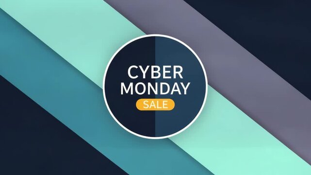 Cyber Monday sale promotion with modern graphic background and bold text elements for engaging marketing campaigns - Powered by Adobe