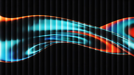 A captivating abstract background with a flowing ribbon of cool colors against a dark, textured backdrop design