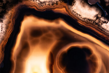 Close up of Banded Agate, variety of chalcedony