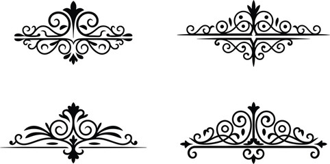 Elegant ornamental flourish designs for page decoration and graphic elements collection