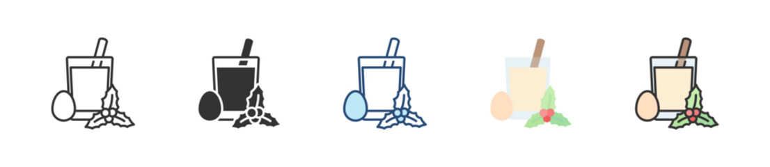 Eggnog Icon Set Multiple Style Collection