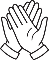Clapping Hands Line Icon Applause Symbol Vector Illustration