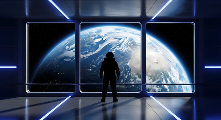 astronaut watching world from space