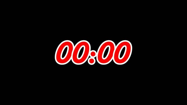05 sec countdown timer animation, animation on 10 sec to 0 sec, animation on  black background.