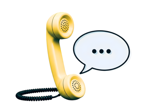 Vintage telephone handset isolated on transparent background