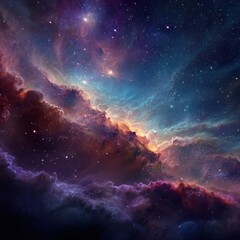 Obraz premium A Crystal Clear photo of science fiction wallpaper beauty of deep space colorful graphics for background like water waves clouds night sky universe galaxy planets.