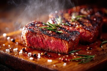 grilled beef steak. Generative AI. 