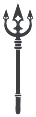 Dark Silhouette of a Trident, a Symbol of Power and Mythology