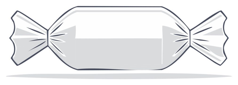 Wrapped candy illustration, confectionary design in simple vector style