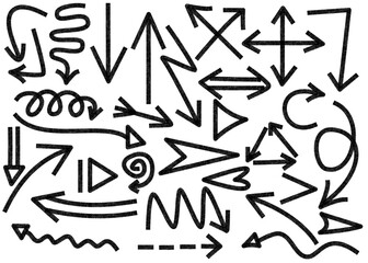 vector set of  chalk arrows doodle