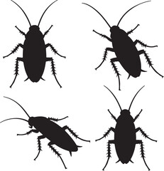 set of silhouette cockroch