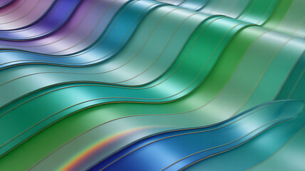 An abstract rendering of smooth, colorful waves creating a mesmerizing and visually appealing background texture design
