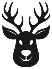 Naklejka premium Stylized Reindeer Head Illustration for Festive Season Decoration or Christmas Decoration