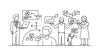 Business team working on strategy and planning