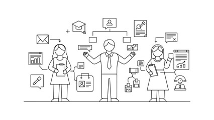 Business team working on project