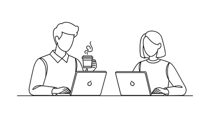 Business people working on laptop