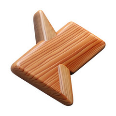 A single wooden star shaped puzzle piece with visible wood grain isolated on transparent background